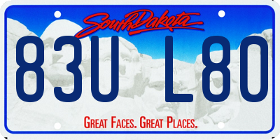 SD license plate 83UL80