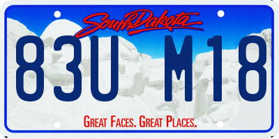 SD license plate 83UM18