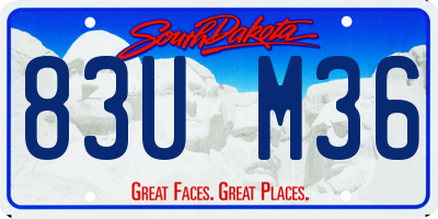 SD license plate 83UM36