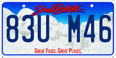 SD license plate 83UM46