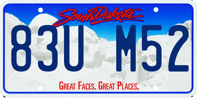 SD license plate 83UM52