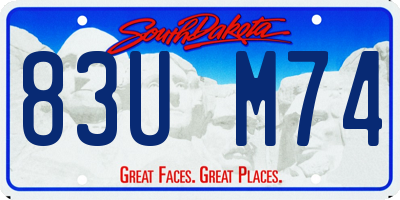SD license plate 83UM74