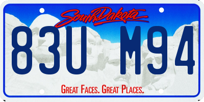 SD license plate 83UM94