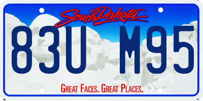 SD license plate 83UM95