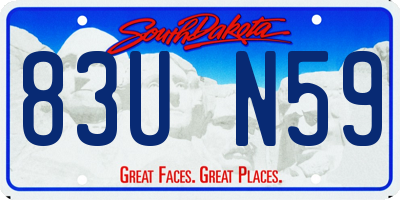 SD license plate 83UN59