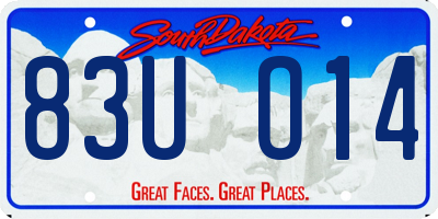 SD license plate 83UO14