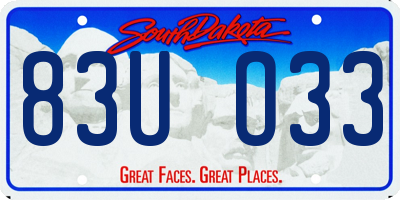 SD license plate 83UO33