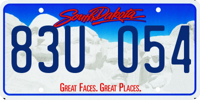 SD license plate 83UO54