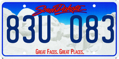 SD license plate 83UO83