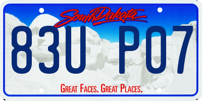 SD license plate 83UP07