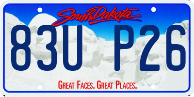 SD license plate 83UP26