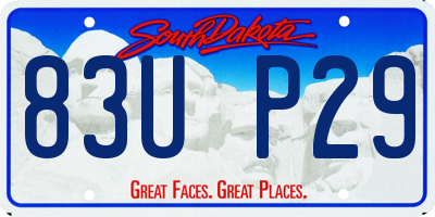 SD license plate 83UP29