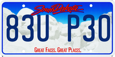 SD license plate 83UP30