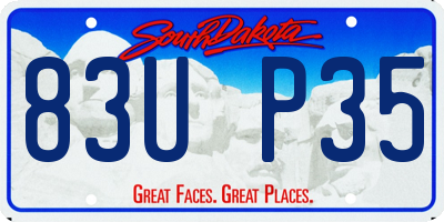 SD license plate 83UP35