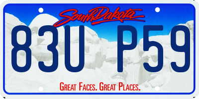 SD license plate 83UP59