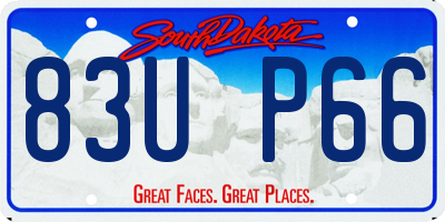 SD license plate 83UP66
