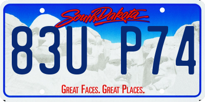 SD license plate 83UP74