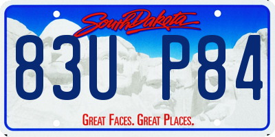 SD license plate 83UP84