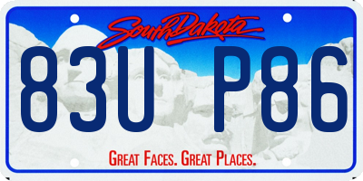 SD license plate 83UP86
