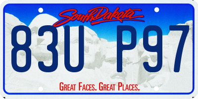SD license plate 83UP97