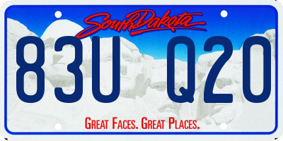 SD license plate 83UQ20