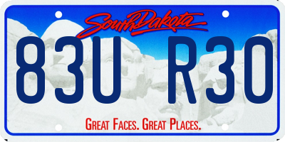 SD license plate 83UR30