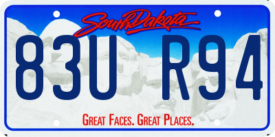 SD license plate 83UR94