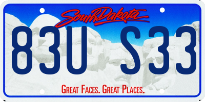 SD license plate 83US33