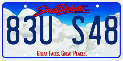 SD license plate 83US48
