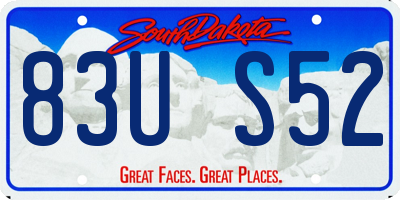 SD license plate 83US52
