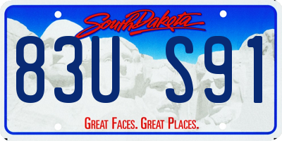 SD license plate 83US91
