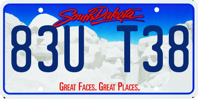 SD license plate 83UT38