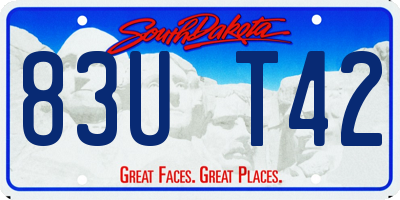 SD license plate 83UT42