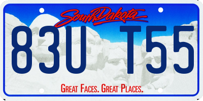 SD license plate 83UT55