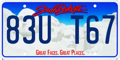 SD license plate 83UT67