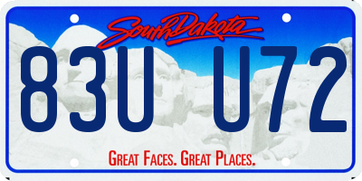 SD license plate 83UU72