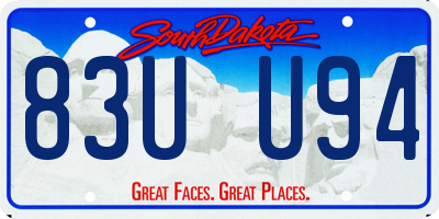SD license plate 83UU94