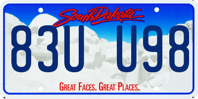 SD license plate 83UU98