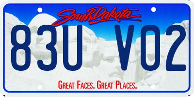 SD license plate 83UV02