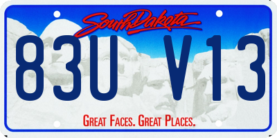 SD license plate 83UV13