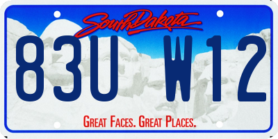 SD license plate 83UW12