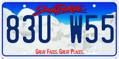 SD license plate 83UW55