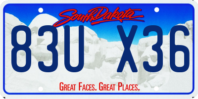 SD license plate 83UX36
