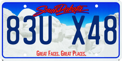 SD license plate 83UX48