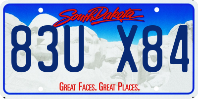 SD license plate 83UX84