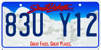 SD license plate 83UY12