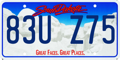 SD license plate 83UZ75