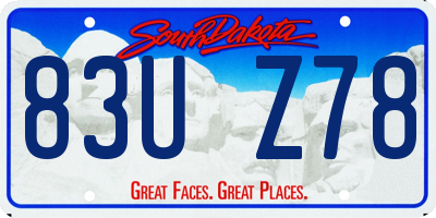 SD license plate 83UZ78