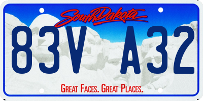 SD license plate 83VA32