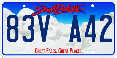 SD license plate 83VA42